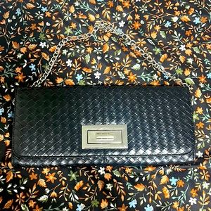 Black leather party bag